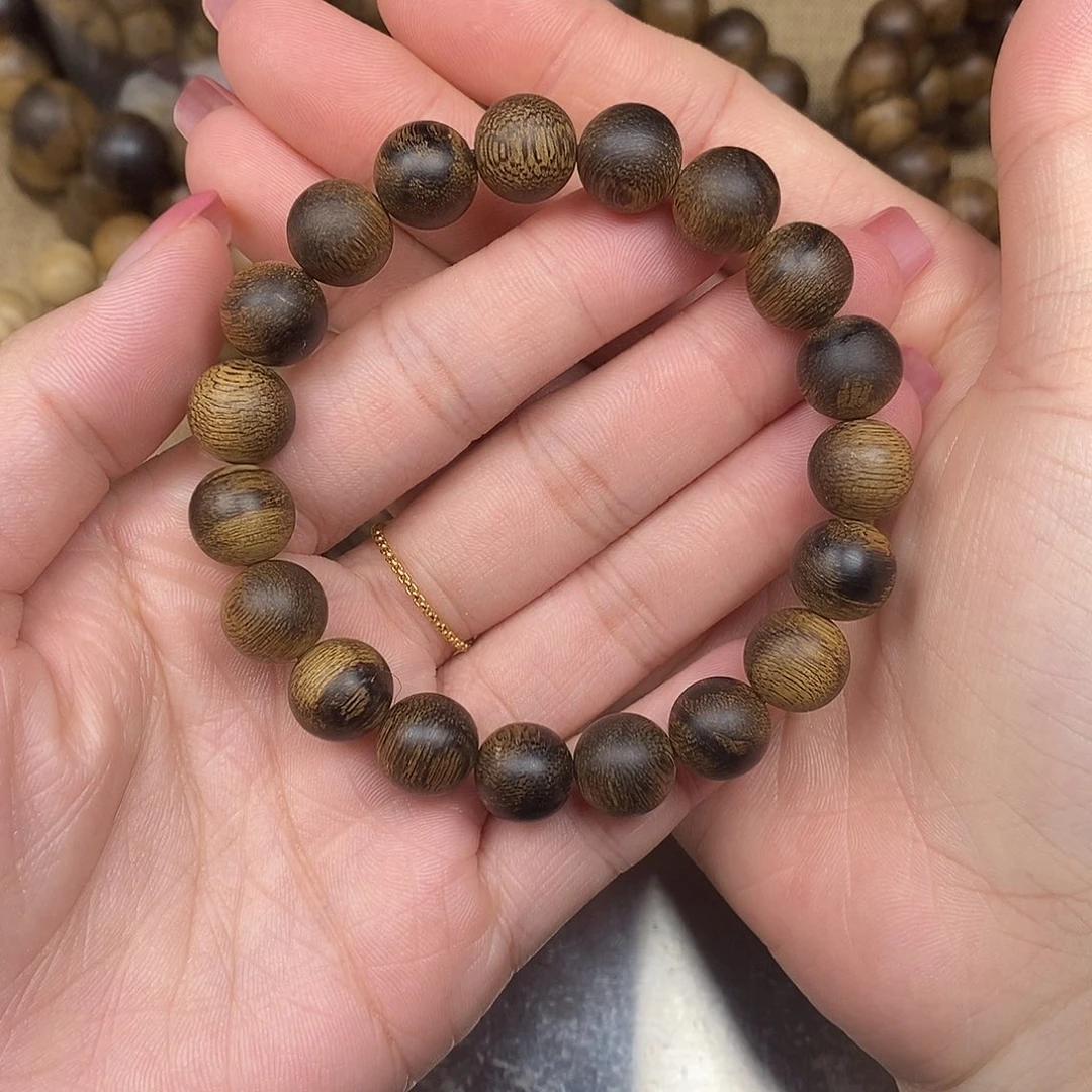 沉香手串夕**酒越南芽庄白棋楠古董