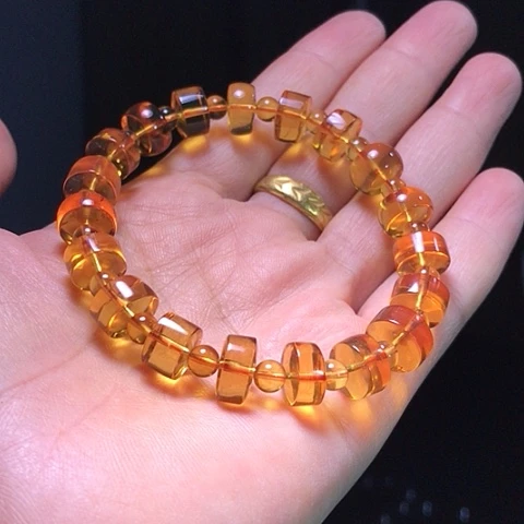 未镶嵌琥珀手串福利，血茶手串尺寸10+