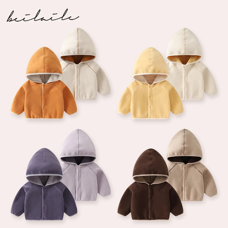 【柏莉绒双面外套 小乐妈咪】宝宝保暖上衣儿童外套女童洋气衣H19