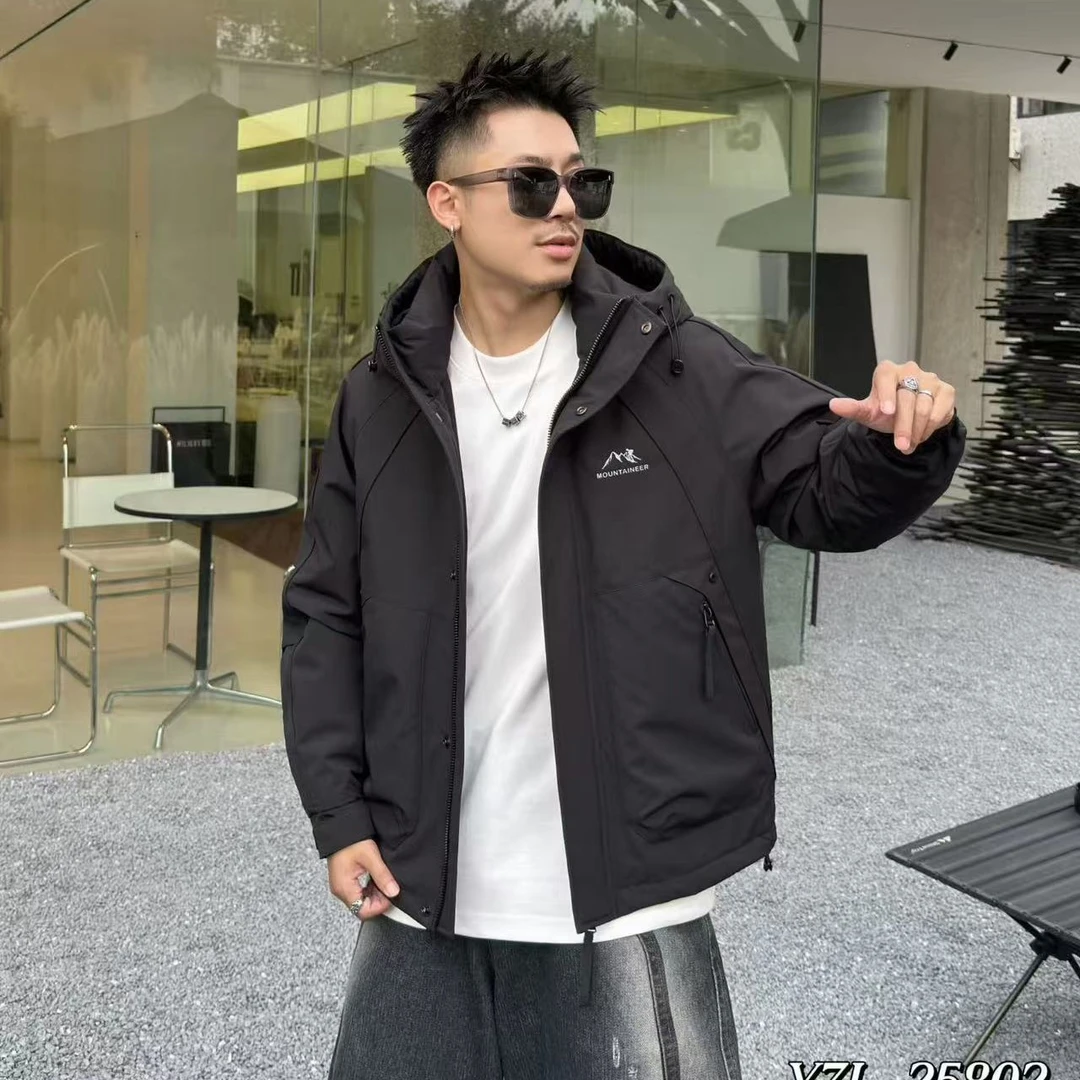 男士羽绒服冬季加厚2025新款保暖时尚百搭连帽外套潮牌男衣服
