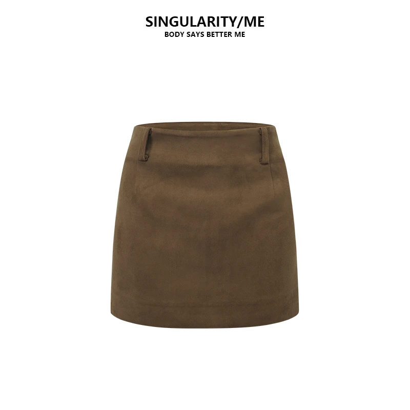 Singularity Me 9A 9021 麂皮绒美拉德秋冬A字版胯显瘦裙短裙裙裤