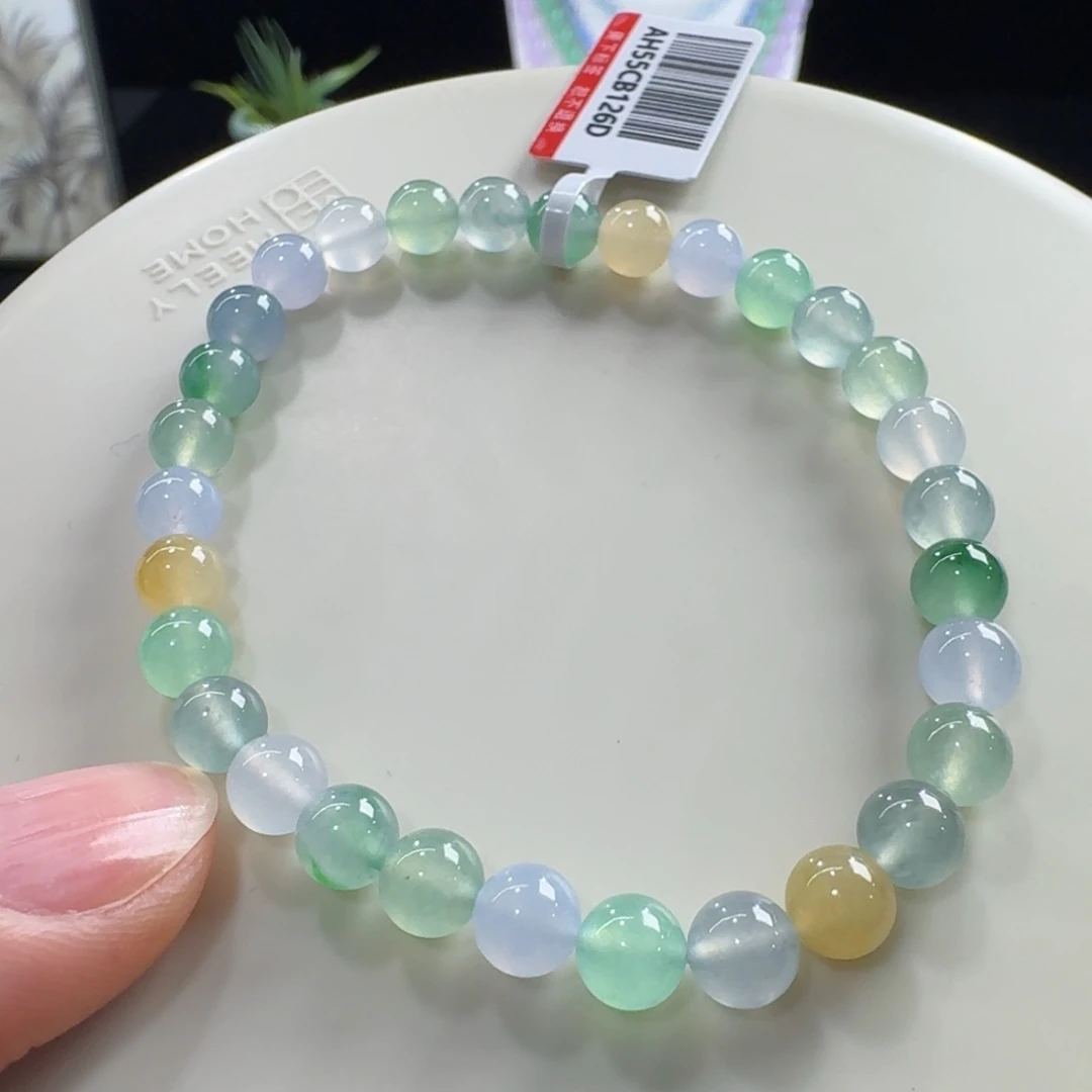 未镶嵌手链翡翠冰种马卡龙多宝单圈6mm