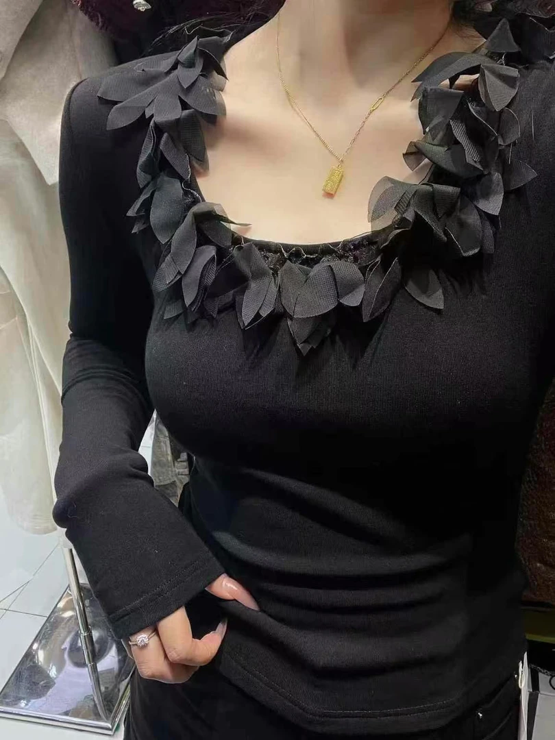 琦琦家专属 勿拍扣号链接 花瓣上衣加绒百搭气质秋冬