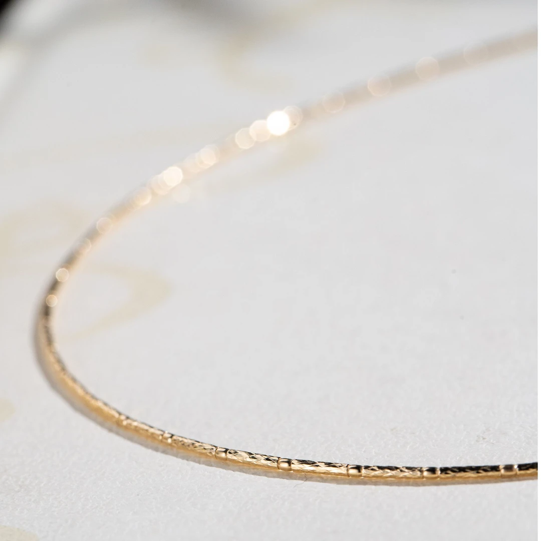 【瑶池】18k金素款项圈 D3205