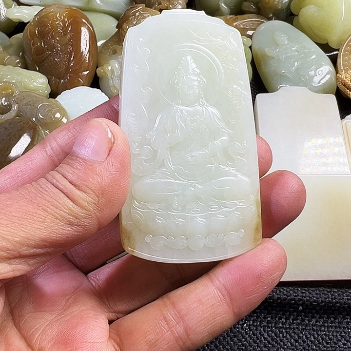 祥***瑞和田玉未镶嵌吊坠(不含链)