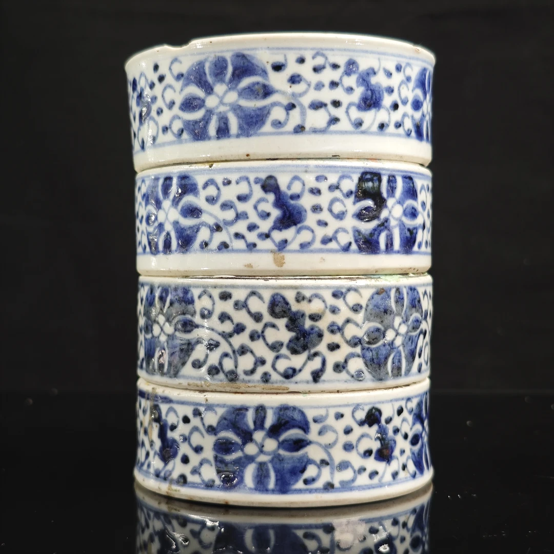 清中 青花四层盖盒WG-0014