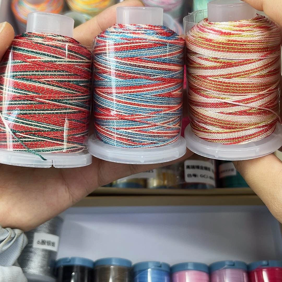 孤品9股星空段染股线 红色系3个180m