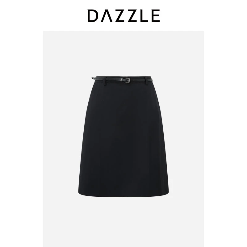 【赵老板专属】DAZZLE地素半裙秋季黑色半裙2E3S302