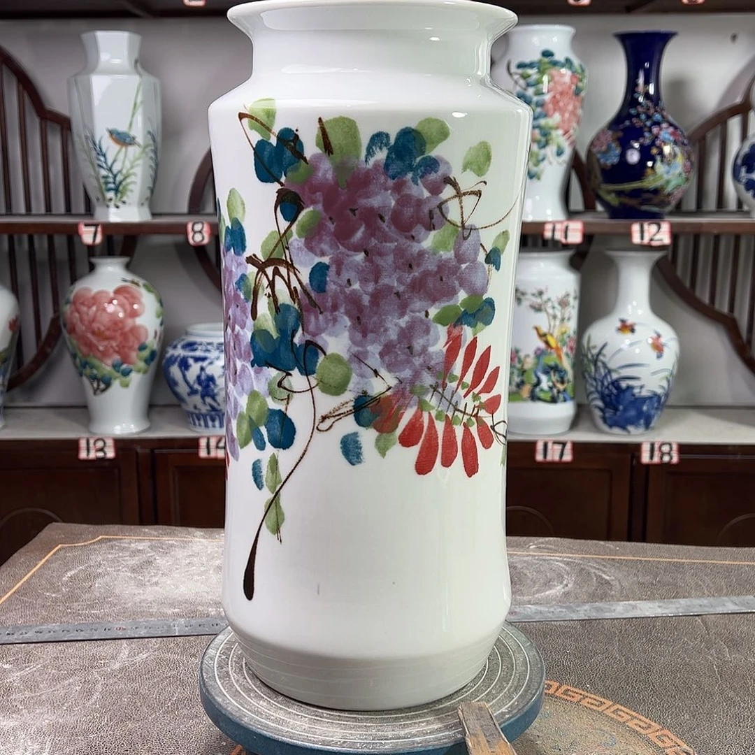 摆件陶景德镇陶瓷书紫藤