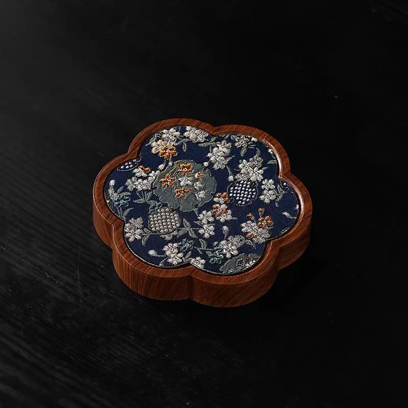 科技木+深浅蓝织梅花壶承茶道配件