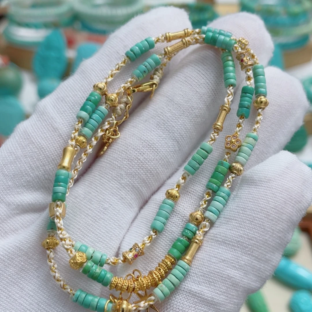 绿松石18K金镶嵌珠宝奇石