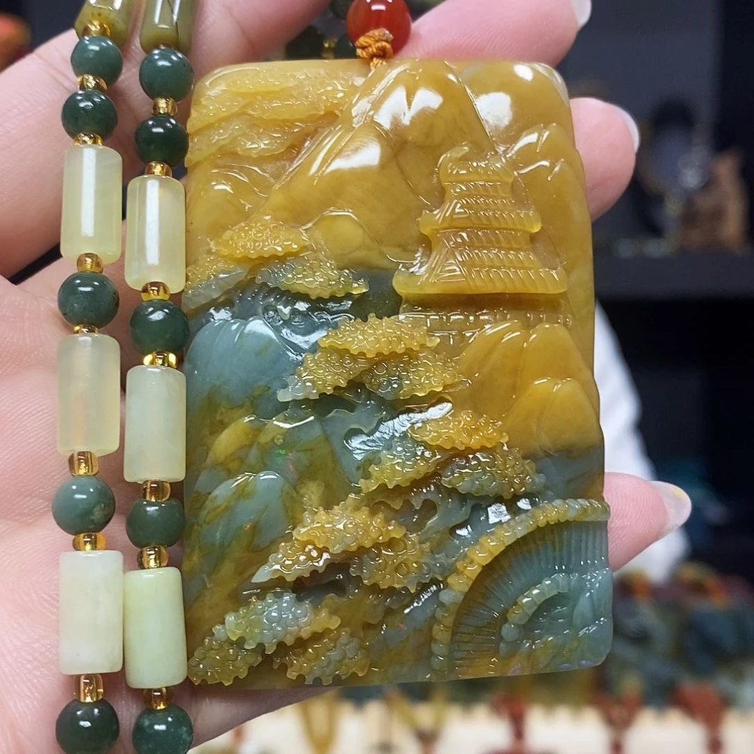 未镶嵌岫玉挂件吊坠项链