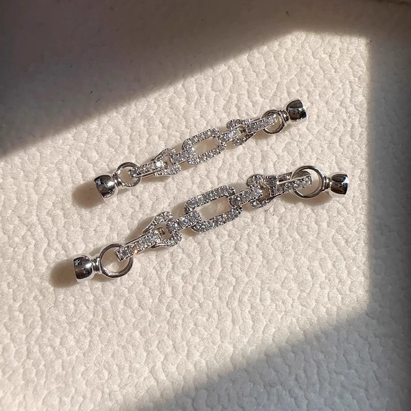 镀18k链扣镶嵌斐翠真珠项链扣高端珠宝配件DIY百搭扣轻奢小众男女