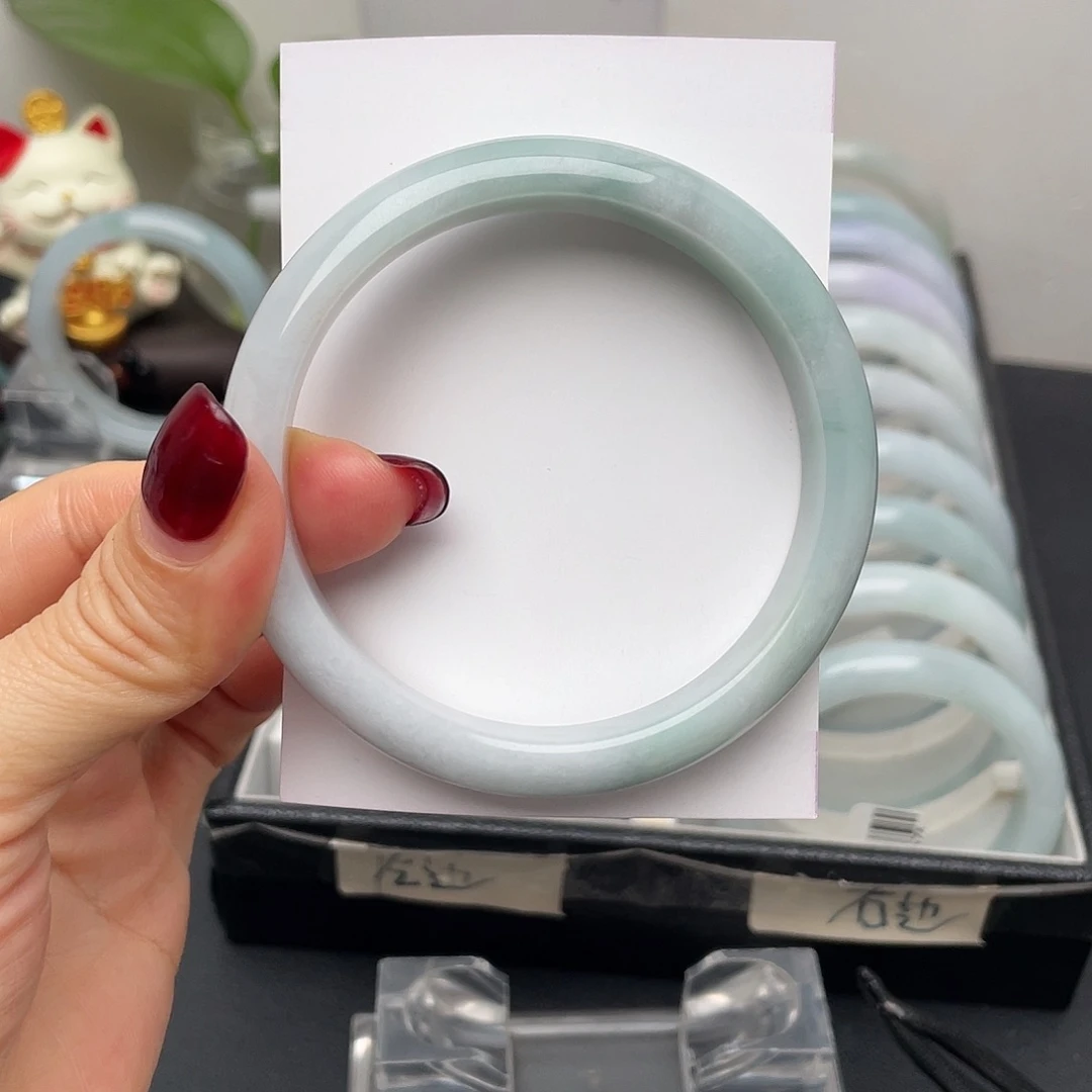 翡翠手镯未镶嵌59.5正圈小纹