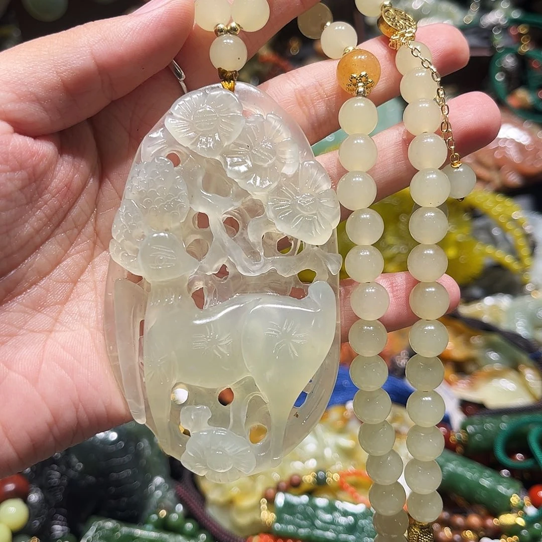 未镶嵌岫玉毛衣链