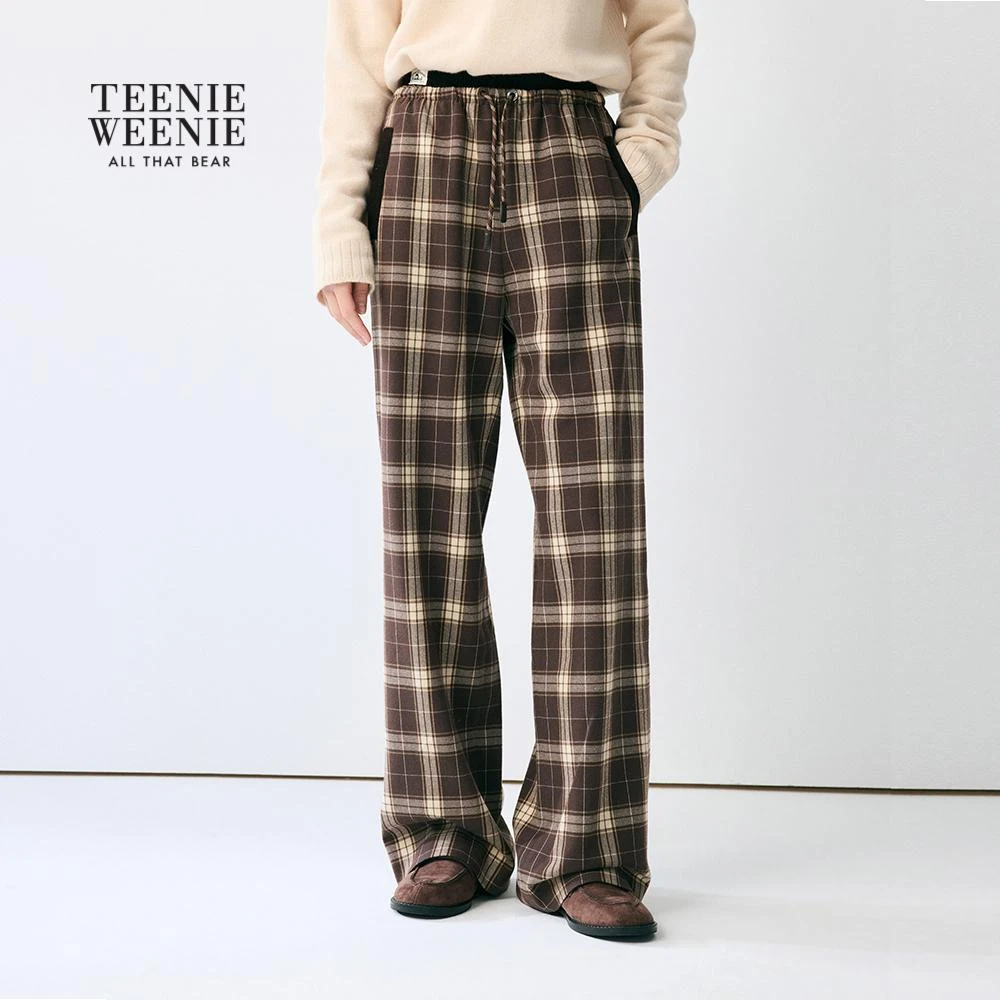 *TeenieWeenie小熊女装休闲裤25复古时尚格纹抽绳长裤TTTC254TC3A