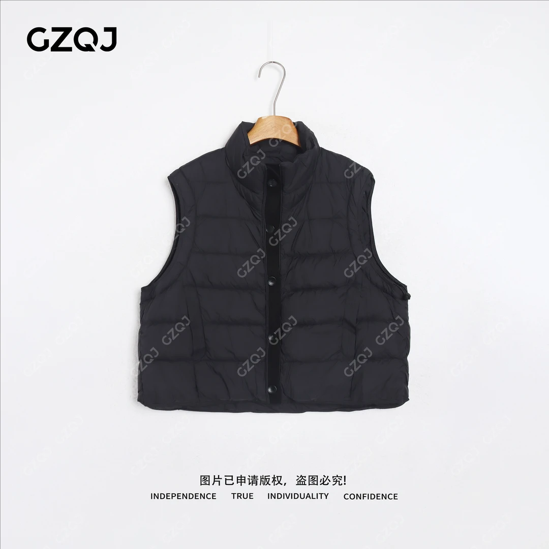 老琴私服【通勤利器】90白鸭绒上衣羽绒服无袖马甲女冬季新款 0696