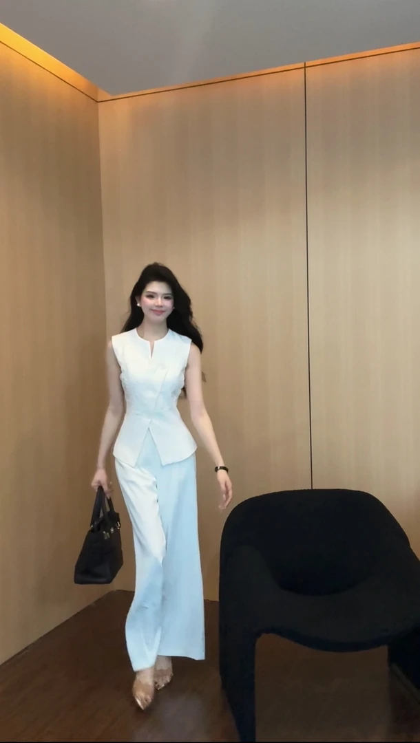 【少量现货】设计感时尚高级无袖上衣加裤子套装0615款裤子0616款