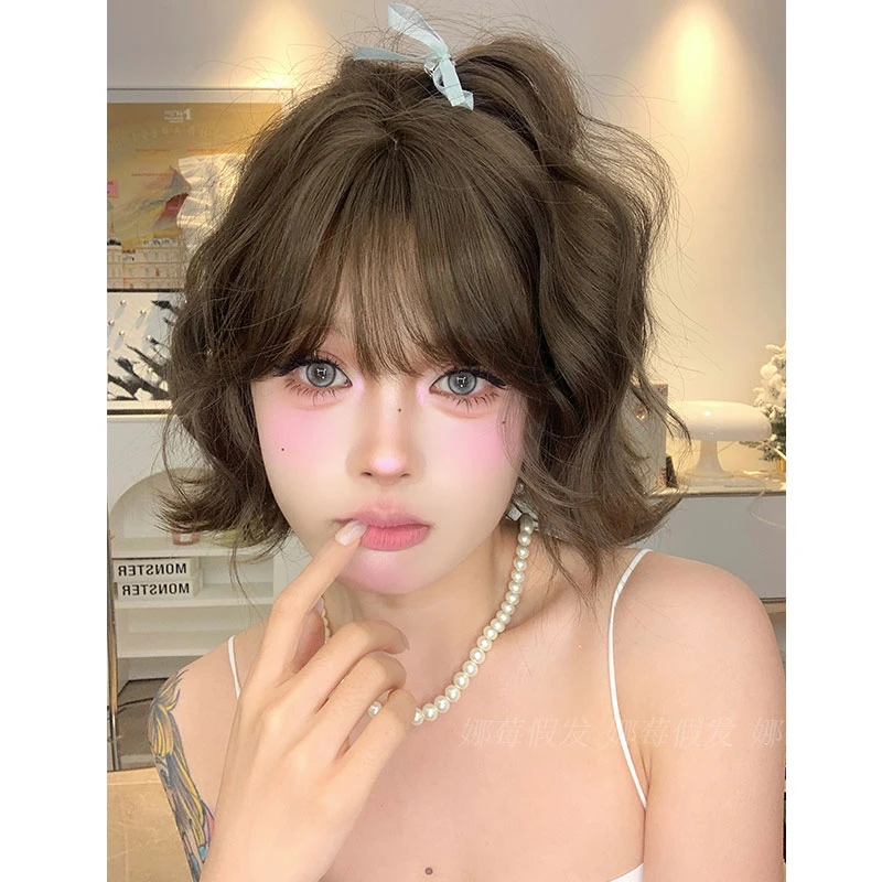 香香老板【嫩妹】娜莓假发冷棕蛋卷短发显瘦可爱自然网红全头套假发