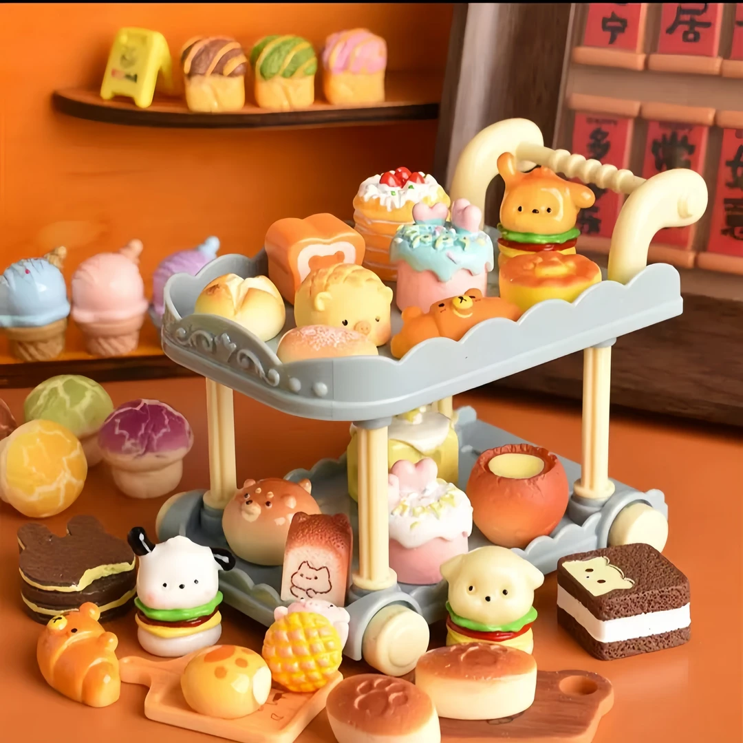【直播拆】仿真食玩小面包创意diy树脂饰品