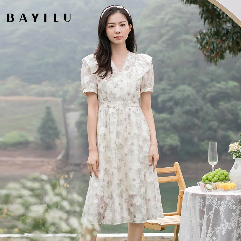 【尚雅】芭依璐女装夏季新款时尚连衣裙86L7679