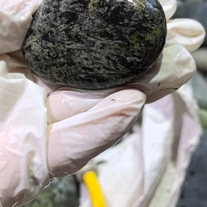 东***宏有机玻璃藏玉药王石原石手把件