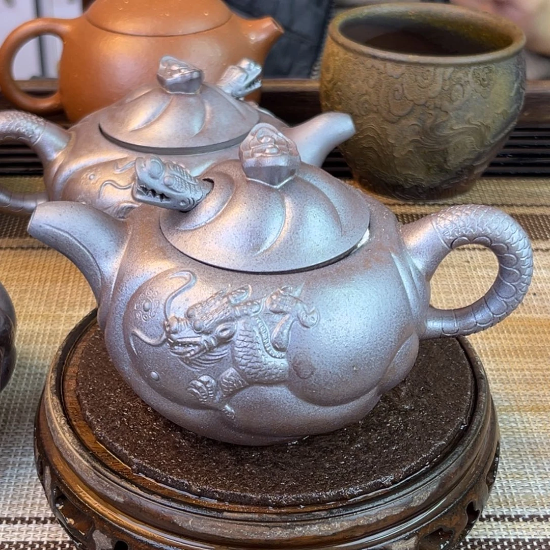 紫砂茶壶底槽清还原烧240cc