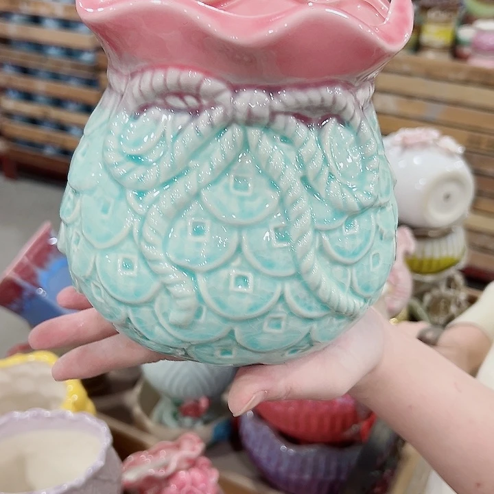 有孔.凑满10元发货多肉陶瓷花盆！