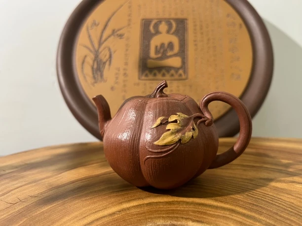 宜兴原矿降坡泥半手工制作150CC南瓜壶
