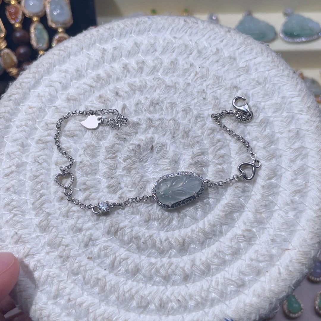 翡翠银S925镶嵌颈饰