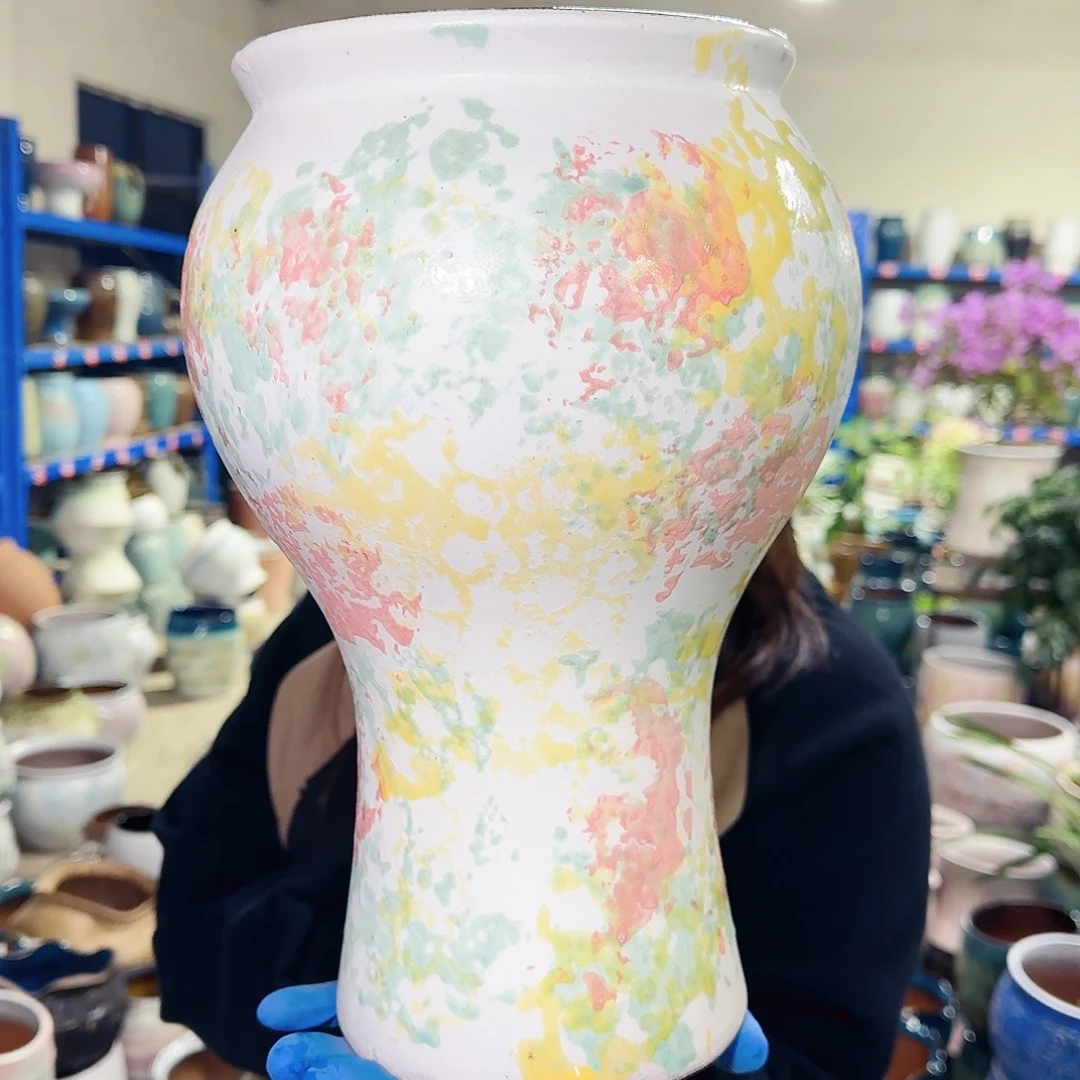 紫砂花盆高32口17