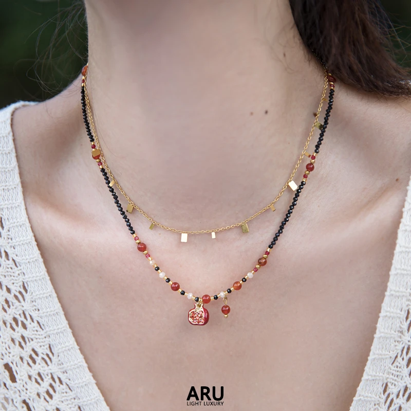 钛钢项链 【石榴】原创设计复古百搭项链小众时尚轻奢简约锁骨链女