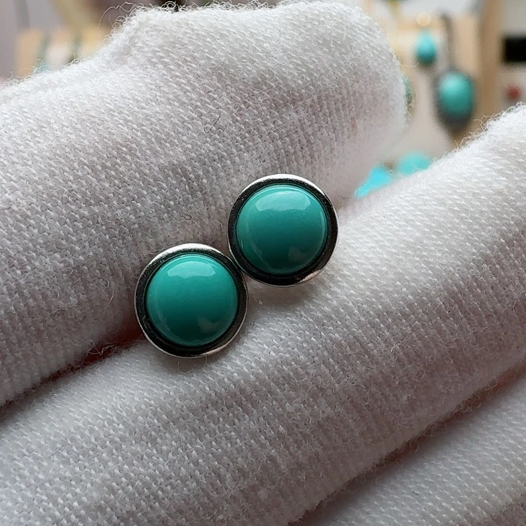 绿松石珠宝奇石银S925镶嵌