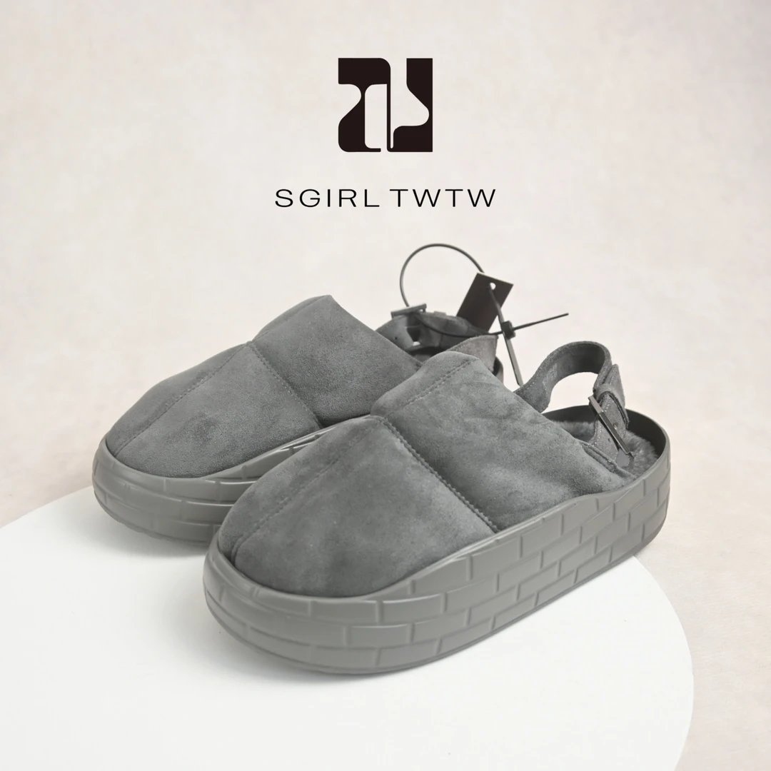 SGIRL TWTW复古轻软厚底一脚蹬鞋2025秋冬百搭懒人包头勃肯鞋女款