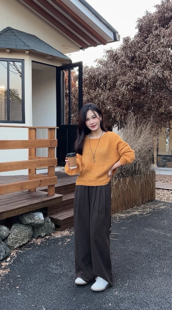 早秋小个子慵懒宽松显瘦阔腿裤