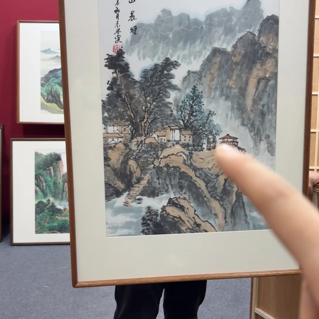 国画带框绘画90/60尺寸