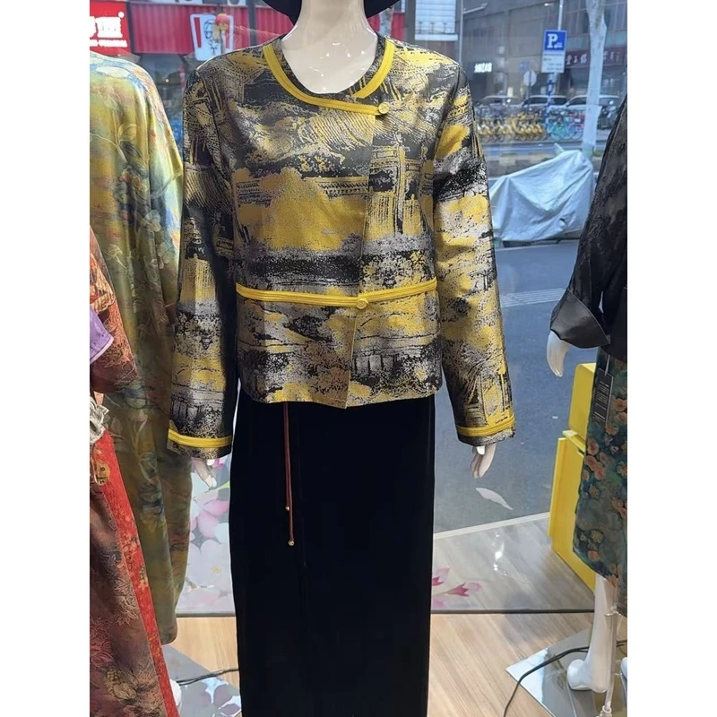 新中式国风桑蚕丝宋锦外套上衣