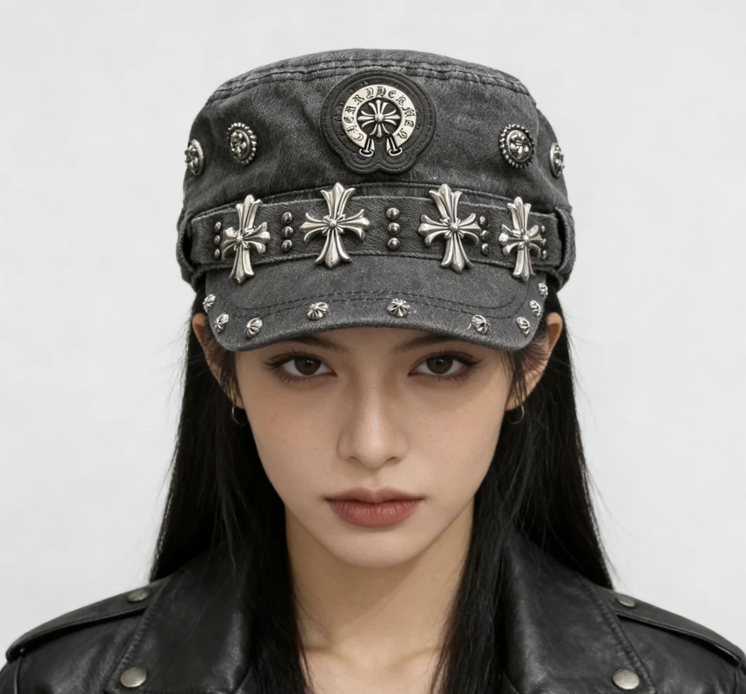 可调节灰色重工休闲半球帽