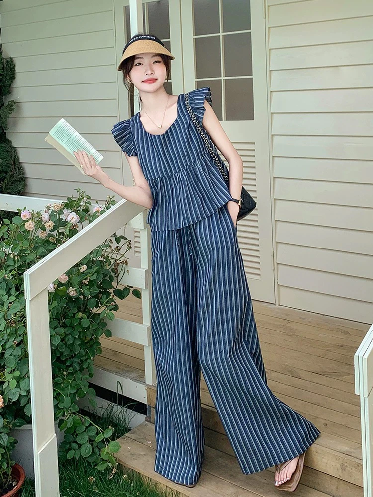 29 纯棉经典色织条纹牛仔面料3米价 宽1.8左右 可做图1同款类型