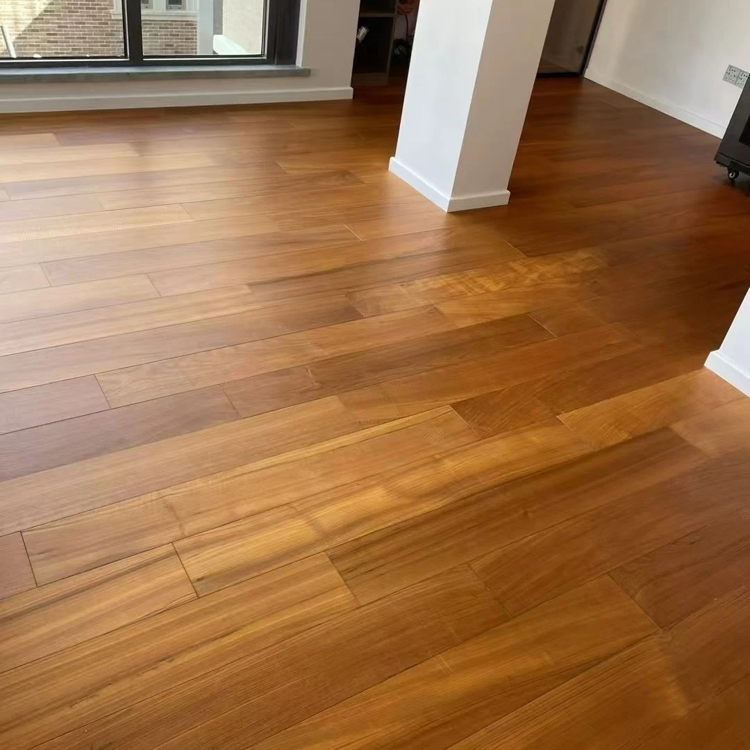 军威缅甸柚木厂家118石塑实木地板纯实木批发家用木地板厂家批发