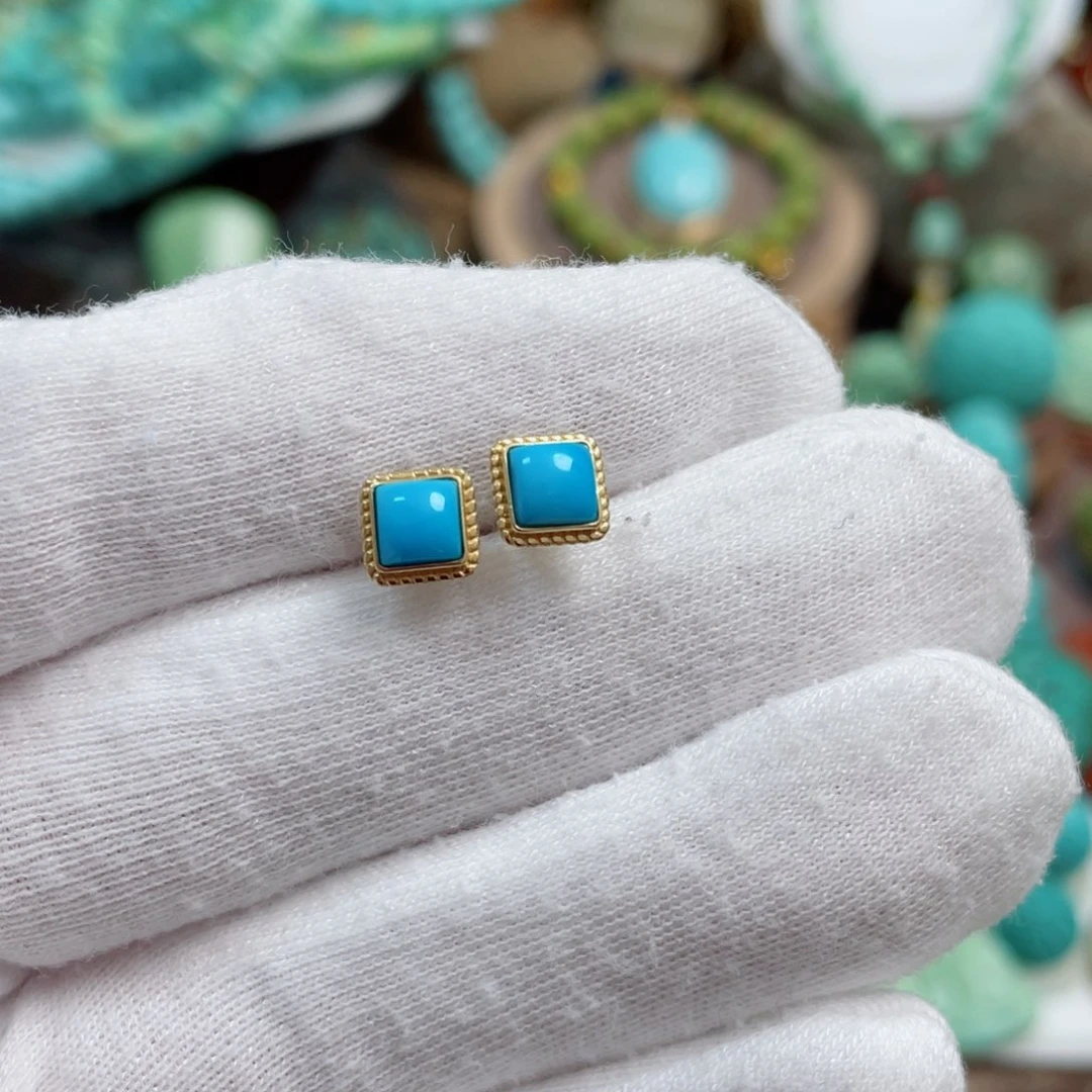 绿松石珠宝奇石18K金镶嵌