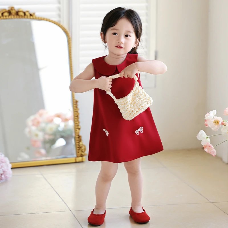 周岁女宝2025新款礼服中式抓周生日演洋气花童轻奢高端舒适公主裙