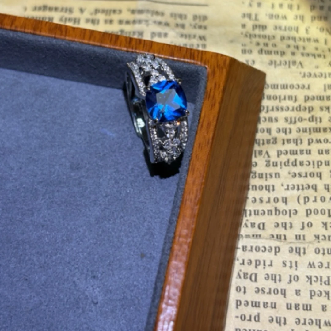 南非甄选蓝色戒指k029