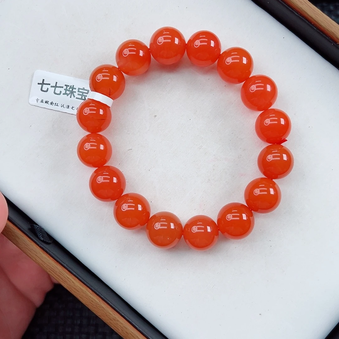 南红玛瑙未镶嵌天然保山杨柳滴水洞亮光手串卡14一条