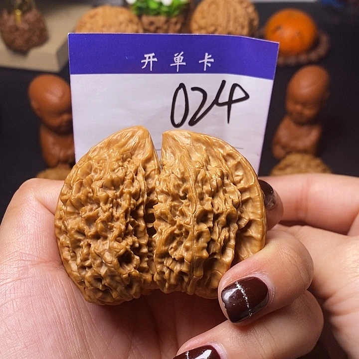 源***件桃核吊坠文玩核桃官帽半壁69微修n