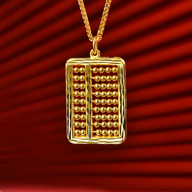 吊坠足银 亮面算盘吊坠传承工艺时尚不掉色手工情侣