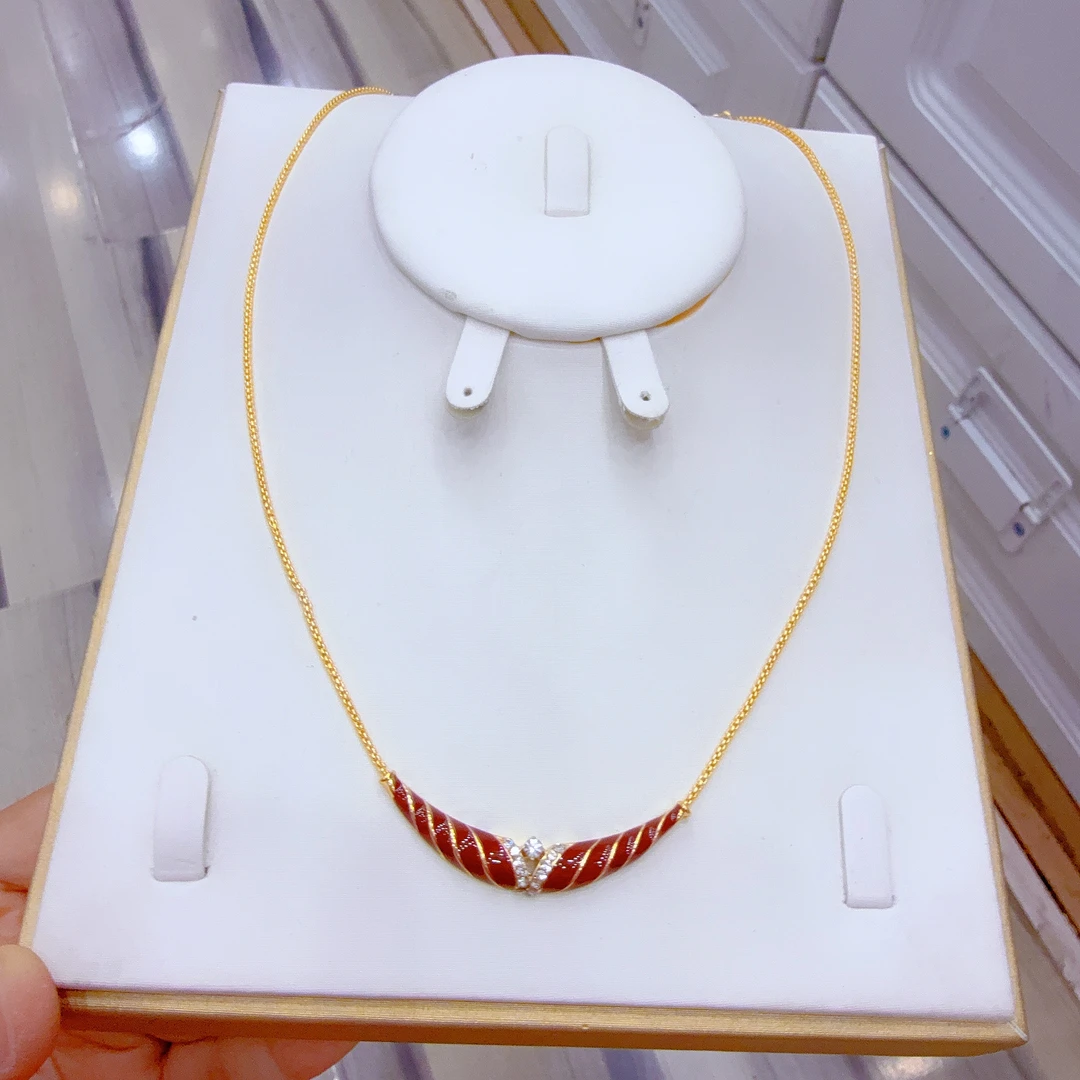 铜合金亚克力项链 爆款时尚金子同款项链altun pasun特好看红色