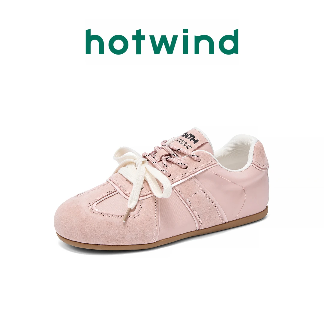 Hotwind/热风休闲鞋2025新款百搭透气复古时尚潮流软底德训板鞋