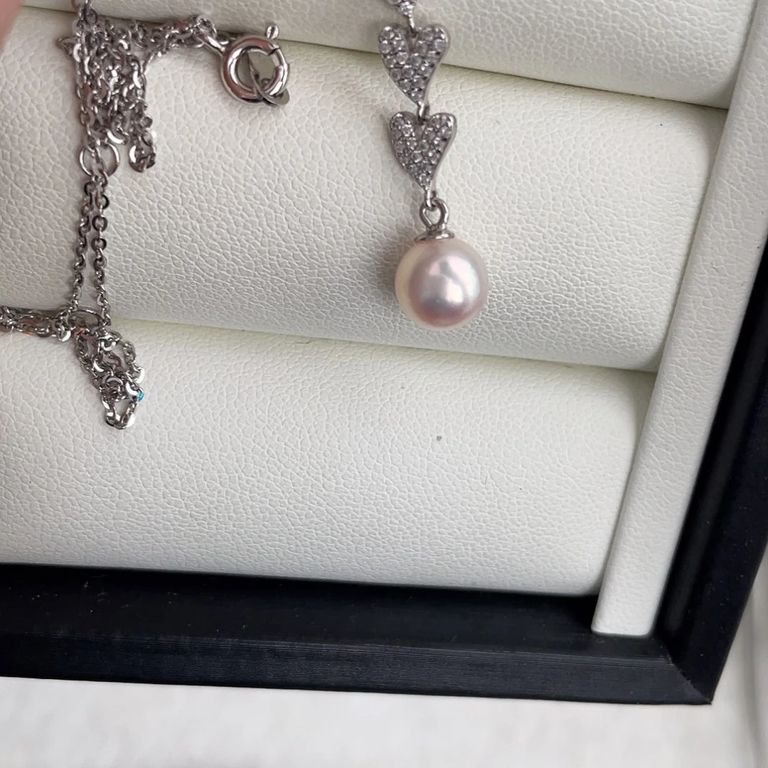 项链银S925镶嵌海水珍珠