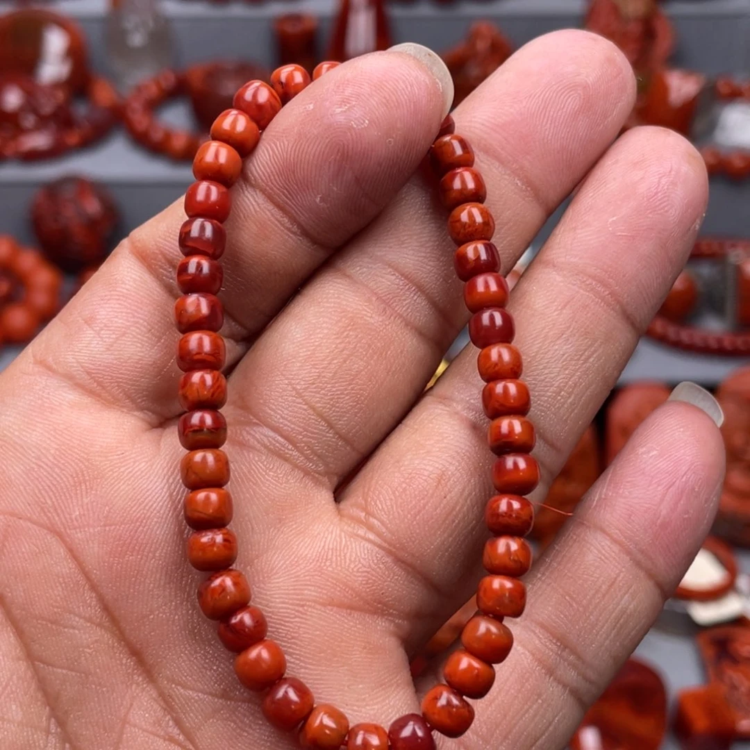 南红玛瑙未镶嵌珠宝奇石单圈5